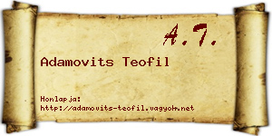 Adamovits Teofil névjegykártya